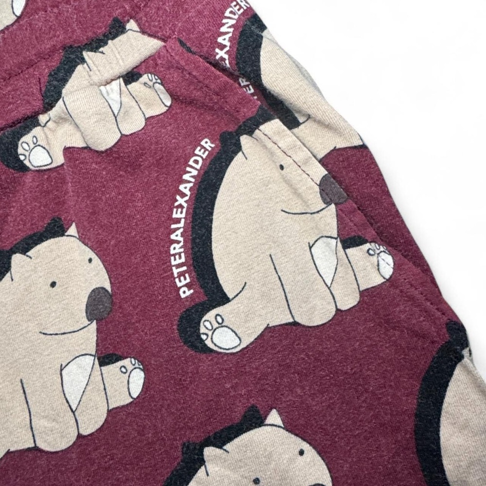 Peter Alexander Maroon Wombat Patterned Pyjama Pajama Sleep Shorts — LARGE - Picture 4 of 7